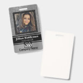 Badge photo et logo gris argent et noir (Front & Back)