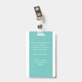 badge photo et logo nom de l'infirmière (Arrière avec clip)