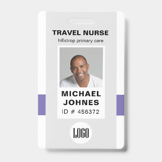 badge photo et logo nom de l'infirmière (Avant)