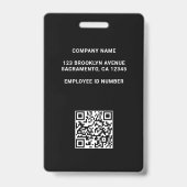 Badge Photo Et Logo Professionnels Élégants (Dos)