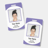 Badge Photo Et Nom De L'Employé Personnalisé Simple Delu (Avant & arrière)