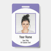 Badge Photo Et Nom De L'Employé Personnalisé Simple Delu (Arrière)