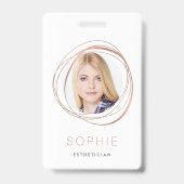 Badge Photo et nom rose Gold (Avant)