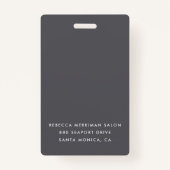 Badge Photo et nom rose Gold (Dos)