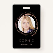 Badge Photo et nom rose Gold (Devant)