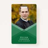 Badge Photo géométrique posée par pourpre vert (Devant)