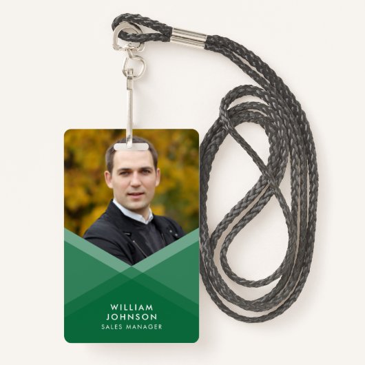 Badge Photo géométrique posée par pourpre vert (Devant avec lanière)
