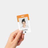 Badge Photo grand format de l'employé orange personnalis (Manuel / portable)