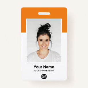 Badge Photo grand format de l'employé orange personnalis