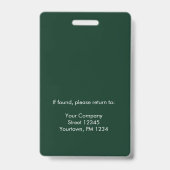 Badge Photo ID Blanc Vert (Arrière)