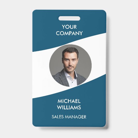 Badge Photo ID  Bleu Blanc (Avant)