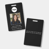 Badge Photo ID Clean Professional Name (Avant & arrière)