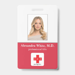 Badge Photo ID employé Hôpital Médicale professionnel