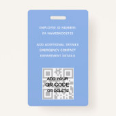 Badge PHOTO-ID Employé VIP PASS Aquarelle Résumé (Dos)