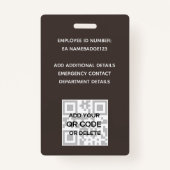 Badge PHOTO ID EMPLOYÉ VIP PASS Tournesols RUSTIQUES (Dos)