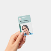 Badge photo ID infirmière sarcelle logo simple (Manuel / portable)