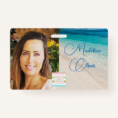 Badge Photo ID Logo Beach Sea Scene (Devant)