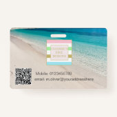 Badge Photo ID Logo Beach Sea Scene (Dos)