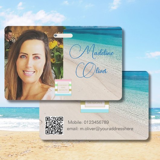 Badge Photo ID Logo Beach Sea Scene