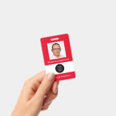 Badge Photo ID Nom Rouge (Manuel / portable)