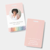 Badge photo ID pour enseignant arc-en-ciel (Avant & arrière)