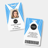 Badge photo, logo, code à barres (Avant & arrière)