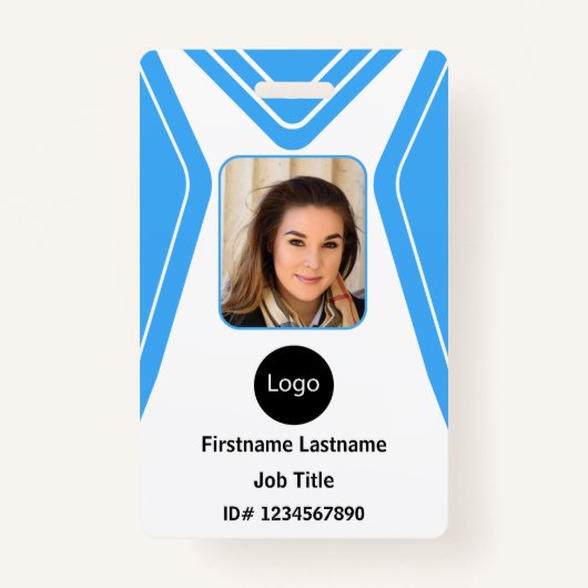 Badge photo, logo, code à barres (Devant)