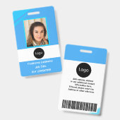 Badge Photo, Logo, Code-barres de l'employé de la sociét (Avant & arrière)