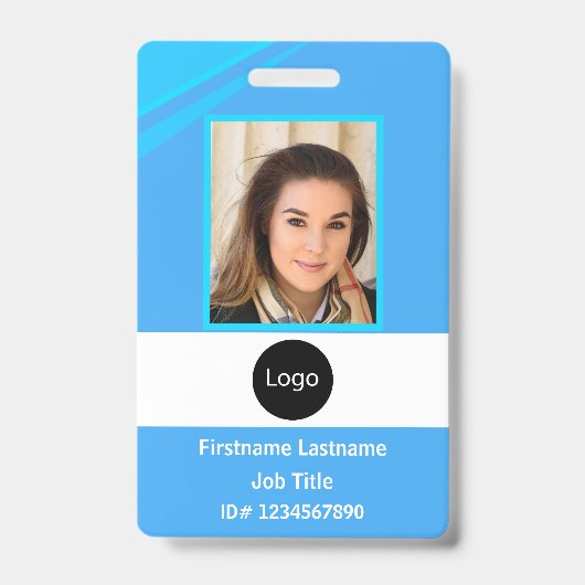 Badge Photo, Logo, Code-barres de l'employé de la sociét (Avant)