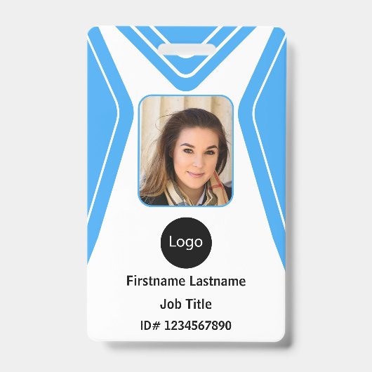 Badge Photo, Logo, Code-barres de l'employé de la sociét (Avant)