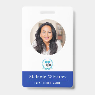 Badge Photo Logo de bureau professionnel Bleu