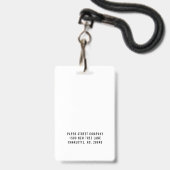 Badge Photo | Logo de bureau professionnel | Gris clair (Arrière avec lanière)