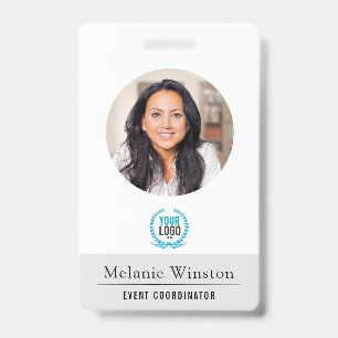 Badge Photo   Logo de bureau professionnel   Gris clair