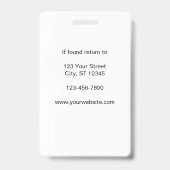 Badge Photo Logo Employee Blue (Arrière)