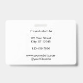 Badge Photo Logo Employee Blue (Arrière)