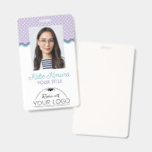 Badge Photo & Logo Points & Vagues Violet (Avant & arrière)