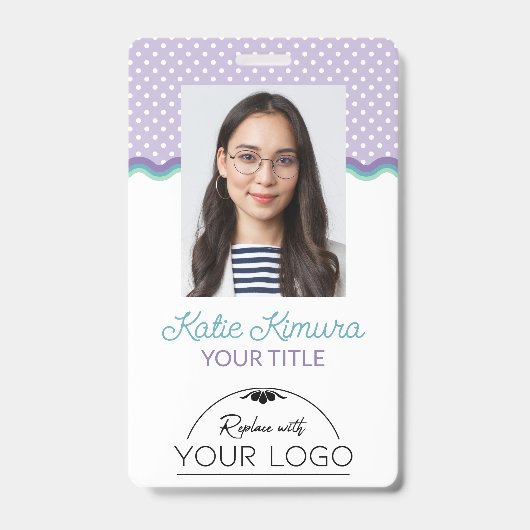 Badge Photo & Logo Points & Vagues Violet (Avant)