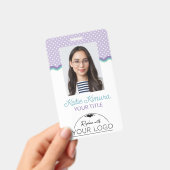 Badge Photo & Logo Points & Vagues Violet (Manuel / portable)