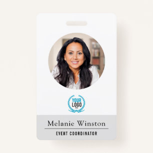 Badge Photo  Logo Professionnel Office  Gris clair