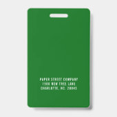 Badge Photo| Logo Professionnel Office| Vert (Arrière)