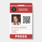 Badge Photo logo QR CODE press pass ID (Avant)