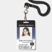 Badge photo Médicale - Bleu foncé (Avant avec lanière)