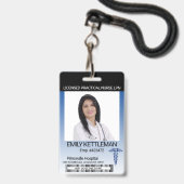 Badge photo Médicale - Bleu foncé (Avant avec lanière)