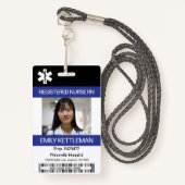 Badge Photo Médicale sur le terrain / Code-barres - Infi (Devant avec lanière)
