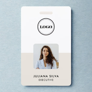 Badge Photo minimaliste tendance moderne   ID vert néo-m