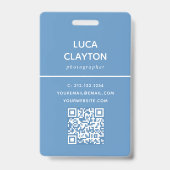 Badge Photo moderne Code QR professionnel Nom du logo (Arrière)