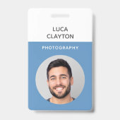 Badge Photo moderne Code QR professionnel Nom du logo (Avant)