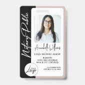Badge Photo moderne Notaire public (Avant)