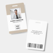 Badge Photo Moderne Professionnel (Avant & arrière)