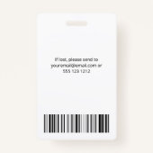 Badge Photo Moderne Professionnel (Dos)